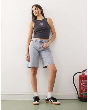 Santa Cruz Flutter Flash Loose Denim Shorts - Purple