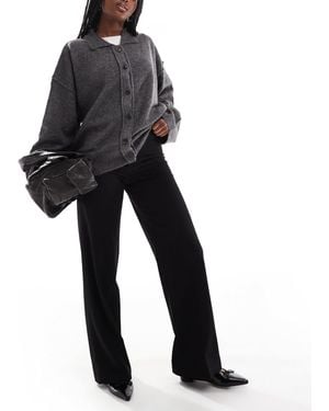 Bershka – elegante hose mit weitem bein - Schwarz