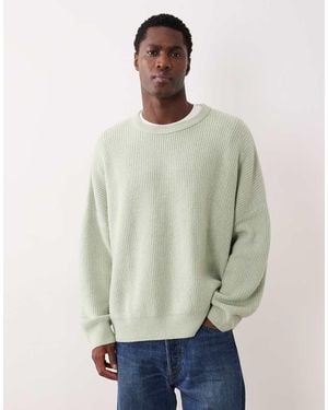 ASOS Super Oversized Boxy Fit Knitted Fisherman Rib Jumper - Natural