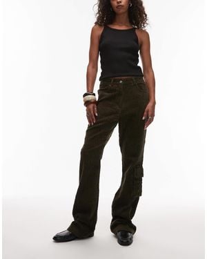 emory park Cord Straight Leg Cargo Pants - Black