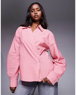 ASOS Wrap Shirt With Cocoon Sleeve - Pink