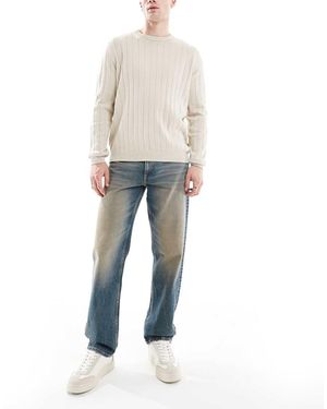 ASOS Jeans Dritti Elasticizzati Lavaggio Chiaro Con Tinta - Blu