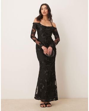 Pretty Lavish Jamila Long Sleeve Maxi Dress - Black