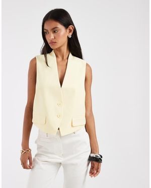 Pieces Tailored Waistcoat - White