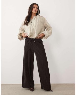 ASOS Soft Cord Wide Leg Pant - White