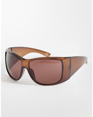ASOS Gafas De Sol Cristalino Cuadradas Extragrandes Con Diseño Envolvente - Rosa