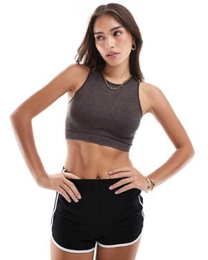 ONLY Seamless Ribbed Crop Top - Black