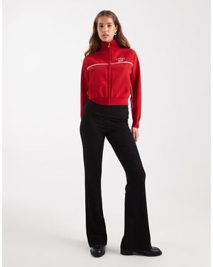Pieces Foldover Waist Flare leggings - Red