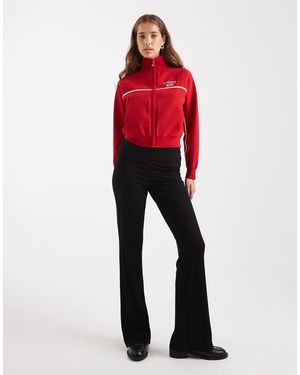 Pieces Foldover Waist Flare leggings - Red