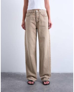 TOPSHOP Vaqueros Beis Lavado De Talle Medio Column De -Neutro