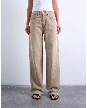 TOPSHOP Vaqueros Beis Lavado De Talle Medio Column De -Neutro