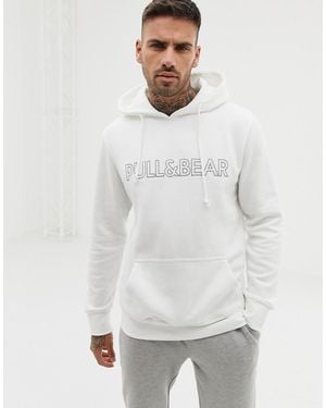 Pull&Bear Sudadera con capucha y logo en blanco de