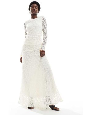 Threadbare Falda Larga Blanco De Encaje De (Parte De Un Conjunto)