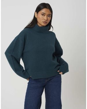 Brave Soul Strickpullover mit rollkragen - Blau