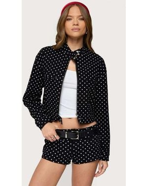 Edikted Tabitha Polka Dot Jacket - Blue