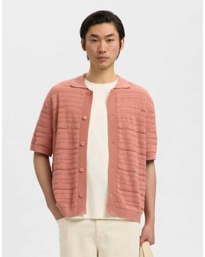 SELECTED – polohemd aus strick - Mehrfarbig