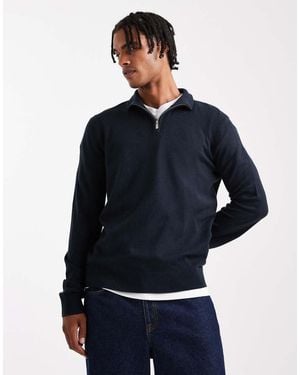 Threadbare Jersey Con Cremallera Corta De - Azul