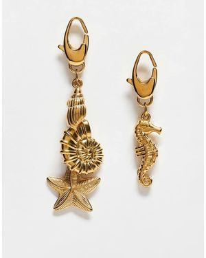 ASOS Set Van 2 Bedeltjes Met Zeemotief Van Roestvrij Staal Voor Bikini's En Accessoires - Metallic