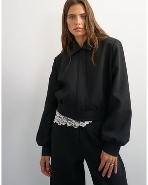 TOPSHOP Zip Up Formal Blazer - Black