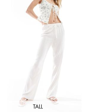 4th + Reckless Tall – exklusiv – weite leinenmix-hose - Weiß