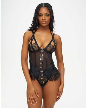 Ann Summers Body Lencero Con Abertura En La Entrepierna Exuberant De - Negro