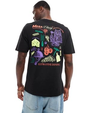 Jack & Jones Oversized Food Back Print T-shirt - Grey