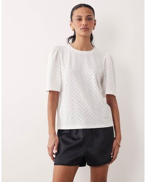 Jdy Broderie Long Sleeve Top - White