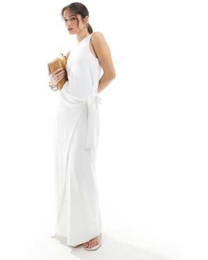4th & Reckless Sleeveless Drape Tie Side Maxi Dress - White