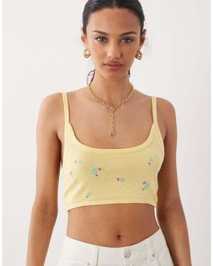 ASOS Cárdigan Con Bordado Floral De Punto (Parte De Un Conjunto) - Verde