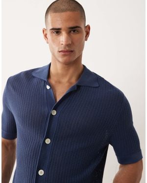 SELECTED Knitted Button Cardigan - Blue