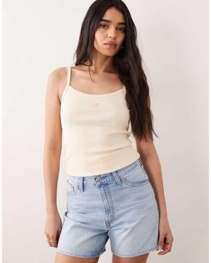 Calvin Klein Strappy Rib Singlet Top - Blue