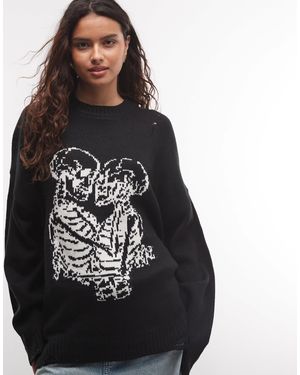 The Ragged Priest Everlasting strickpullover mit skelettgrafik - Schwarz