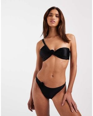 Vero Moda Ruched Bum Brazilian Bikini Brief - Black