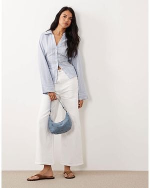 Gina Tricot Linen Blend Shirt With Belt - White
