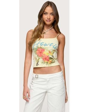 Edikted Hawaii Babe Tank Top - Yellow