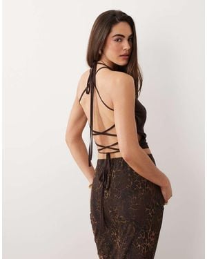 ASOS Skinny Strap Cami Top - Brown