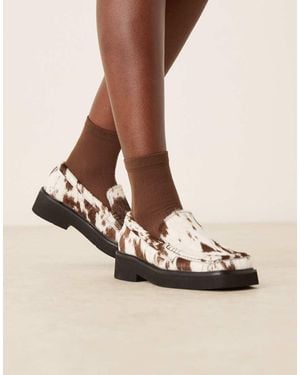 ASOS Myrtle Square Toe Loafers - Natural