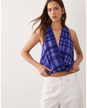 Mango Dolpin neckholder-top als kombiteil - Blau
