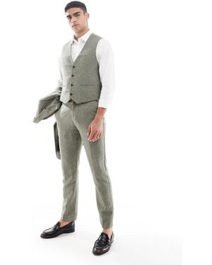 ASOS Wool Rich Slim Suit Waistcoat - Green