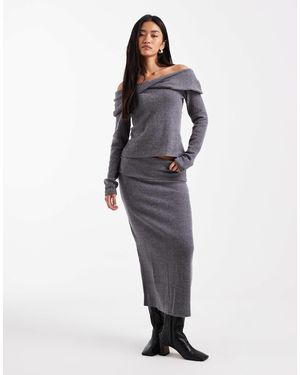 Vero Moda – weicher midirock - Grau