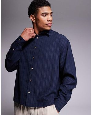 ASOS Camicia Squadrata Oversize Testurizzata - Blu