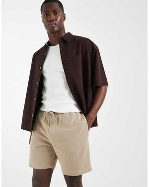 ASOS Slim Textured Fit Jersey Short - Natural