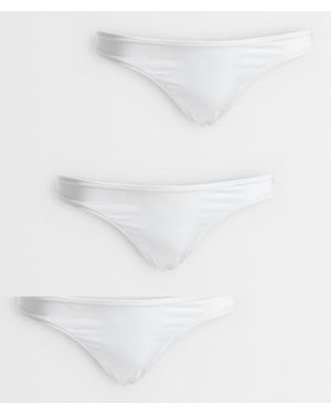 ASOS Asos Design Curve 3 Pack Cotton Lingerie Thong - White