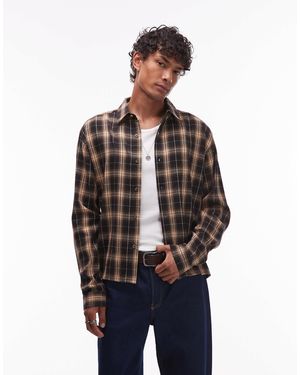 TOPMAN Chemise décontractée coupe ajustée en flanelle à carreaux - Bleu