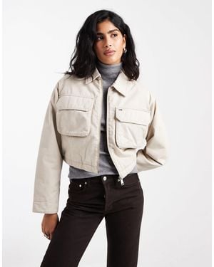 Tommy Hilfiger Cropped Workwear Pocket Jacket - Natural