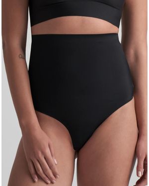 Bye Bra Invisible High Waist Medium Shaping Thong - Black