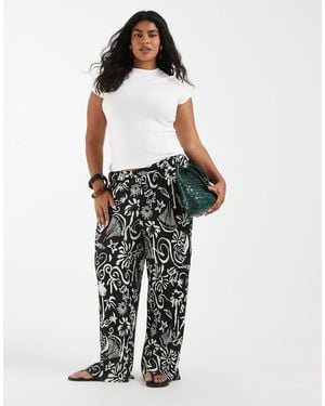 Vero Moda High Waist Wide Leg Plisse Trouser - White