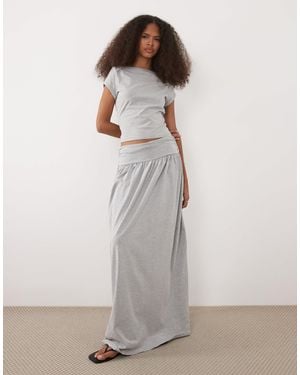 ASOS Gathered Co-ord Maxi Skirt - Grey