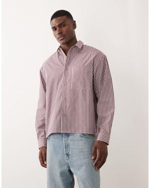 ASOS Oversized Overhemd Met Strepen - Paars