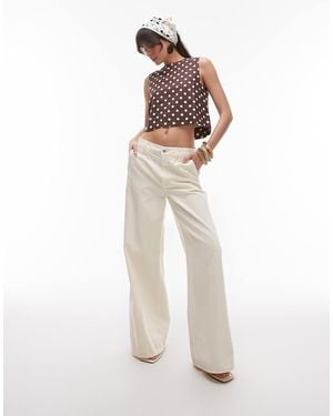 Mango Top A Pois Con Scollo Rotondo - Bianco